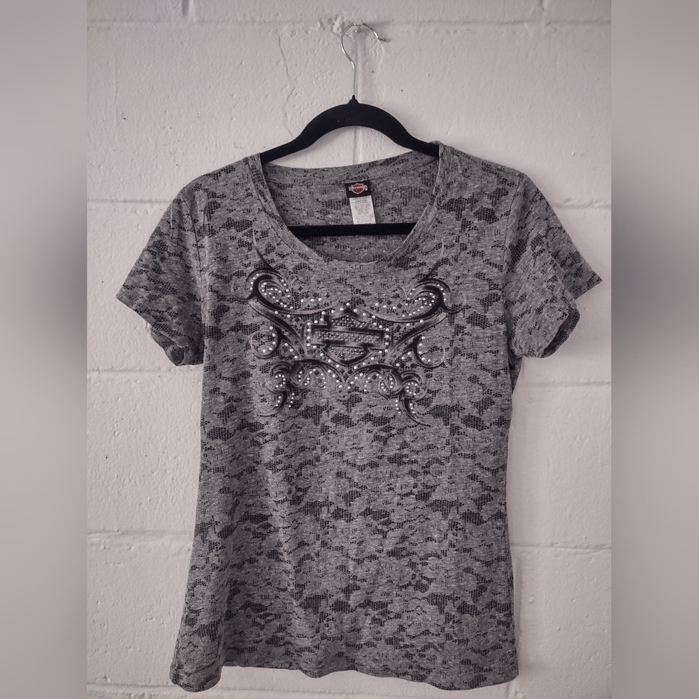 Women's Harley-Davidson Lace Tribe Grey/black with Rhinestones